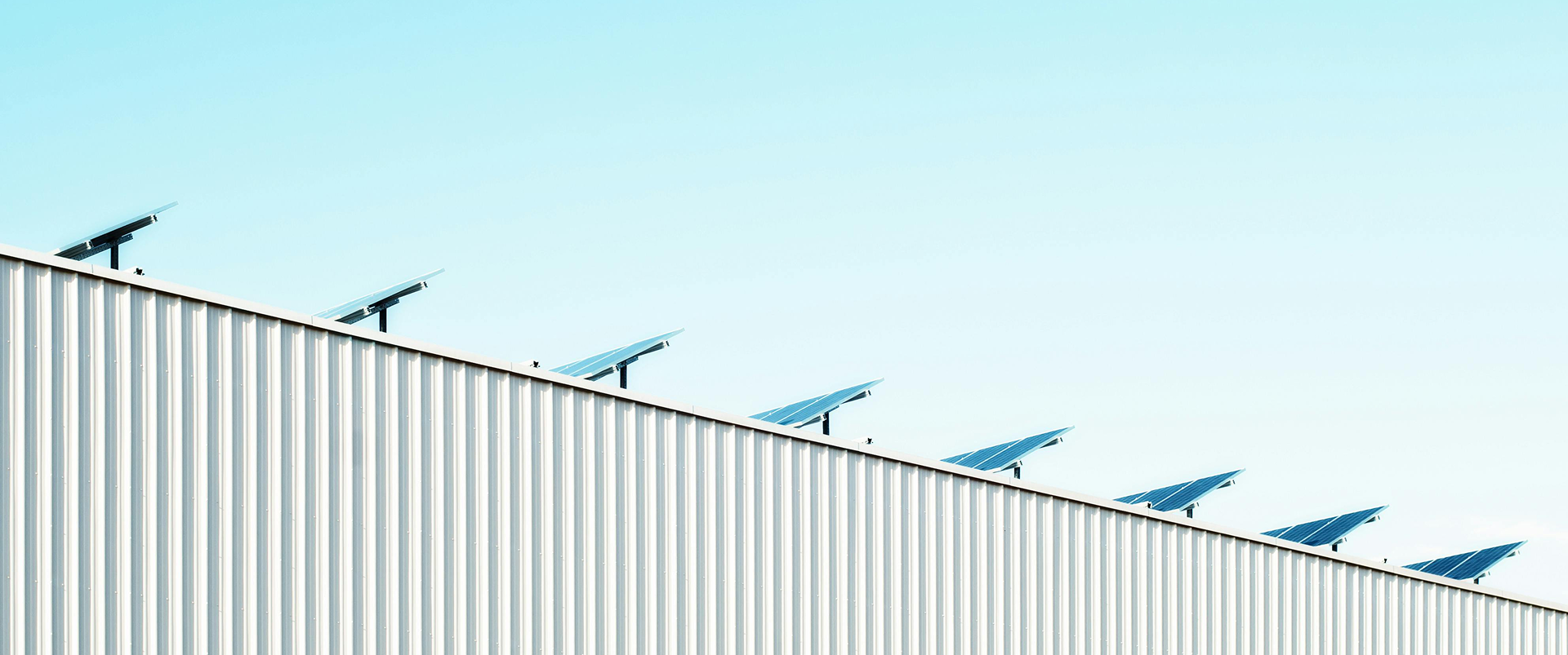 Solar panels on building roof